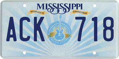 MS license plate ACK718