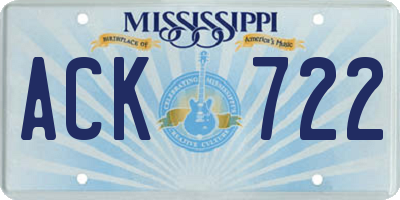 MS license plate ACK722