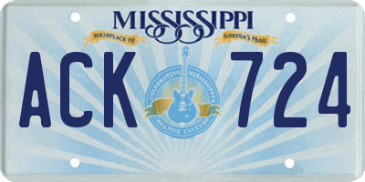 MS license plate ACK724