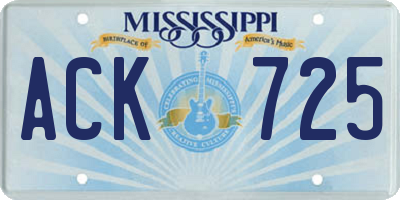 MS license plate ACK725