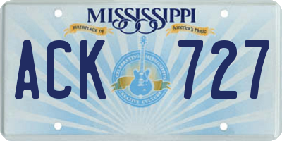 MS license plate ACK727
