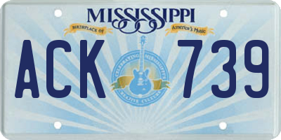 MS license plate ACK739