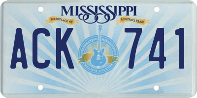 MS license plate ACK741