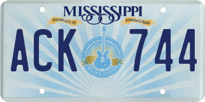 MS license plate ACK744