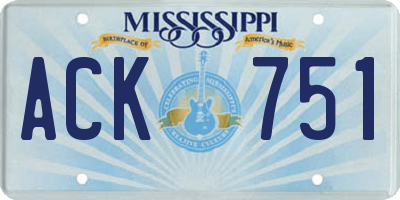 MS license plate ACK751