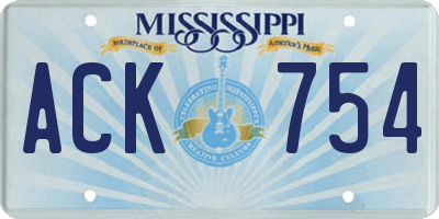 MS license plate ACK754