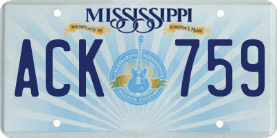 MS license plate ACK759