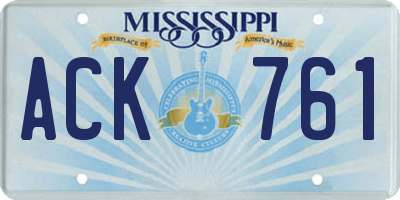 MS license plate ACK761