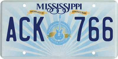 MS license plate ACK766