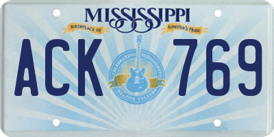 MS license plate ACK769