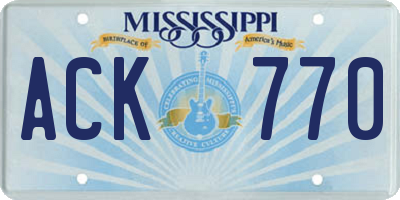 MS license plate ACK770