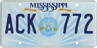 MS license plate ACK772