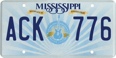 MS license plate ACK776