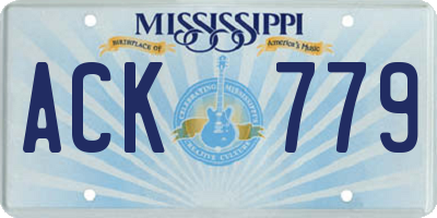 MS license plate ACK779