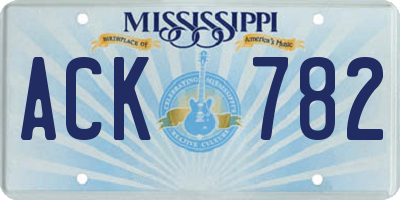 MS license plate ACK782