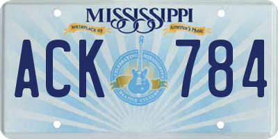 MS license plate ACK784