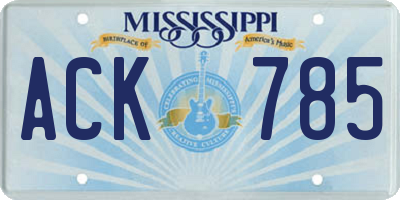 MS license plate ACK785