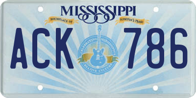 MS license plate ACK786