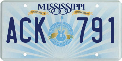 MS license plate ACK791