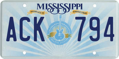 MS license plate ACK794