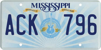 MS license plate ACK796