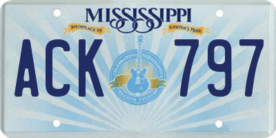 MS license plate ACK797