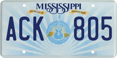MS license plate ACK805