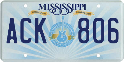 MS license plate ACK806