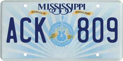MS license plate ACK809