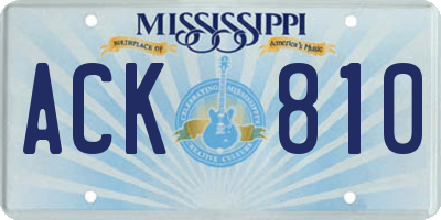 MS license plate ACK810