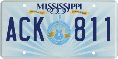 MS license plate ACK811