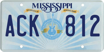 MS license plate ACK812