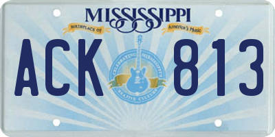 MS license plate ACK813