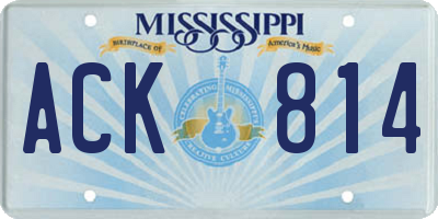MS license plate ACK814