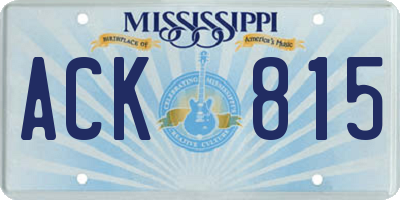 MS license plate ACK815