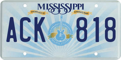 MS license plate ACK818