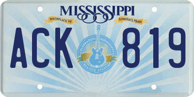 MS license plate ACK819