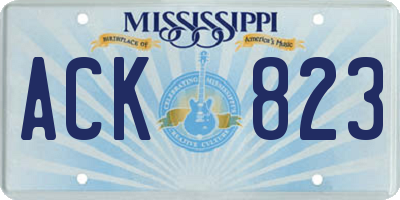 MS license plate ACK823