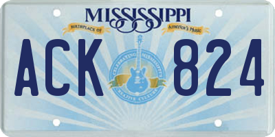 MS license plate ACK824