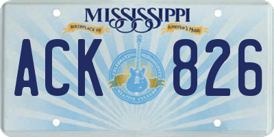 MS license plate ACK826