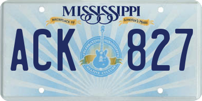 MS license plate ACK827