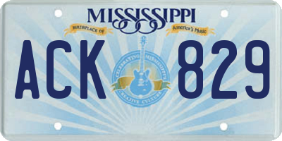 MS license plate ACK829