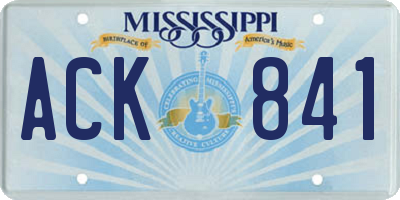 MS license plate ACK841