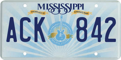 MS license plate ACK842