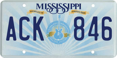 MS license plate ACK846