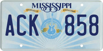 MS license plate ACK858