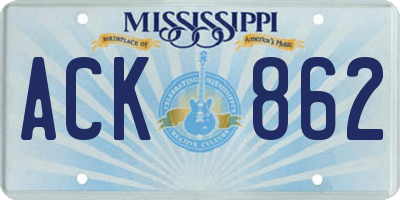 MS license plate ACK862