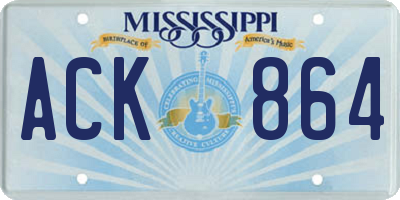 MS license plate ACK864