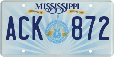 MS license plate ACK872