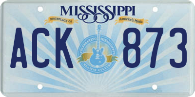 MS license plate ACK873